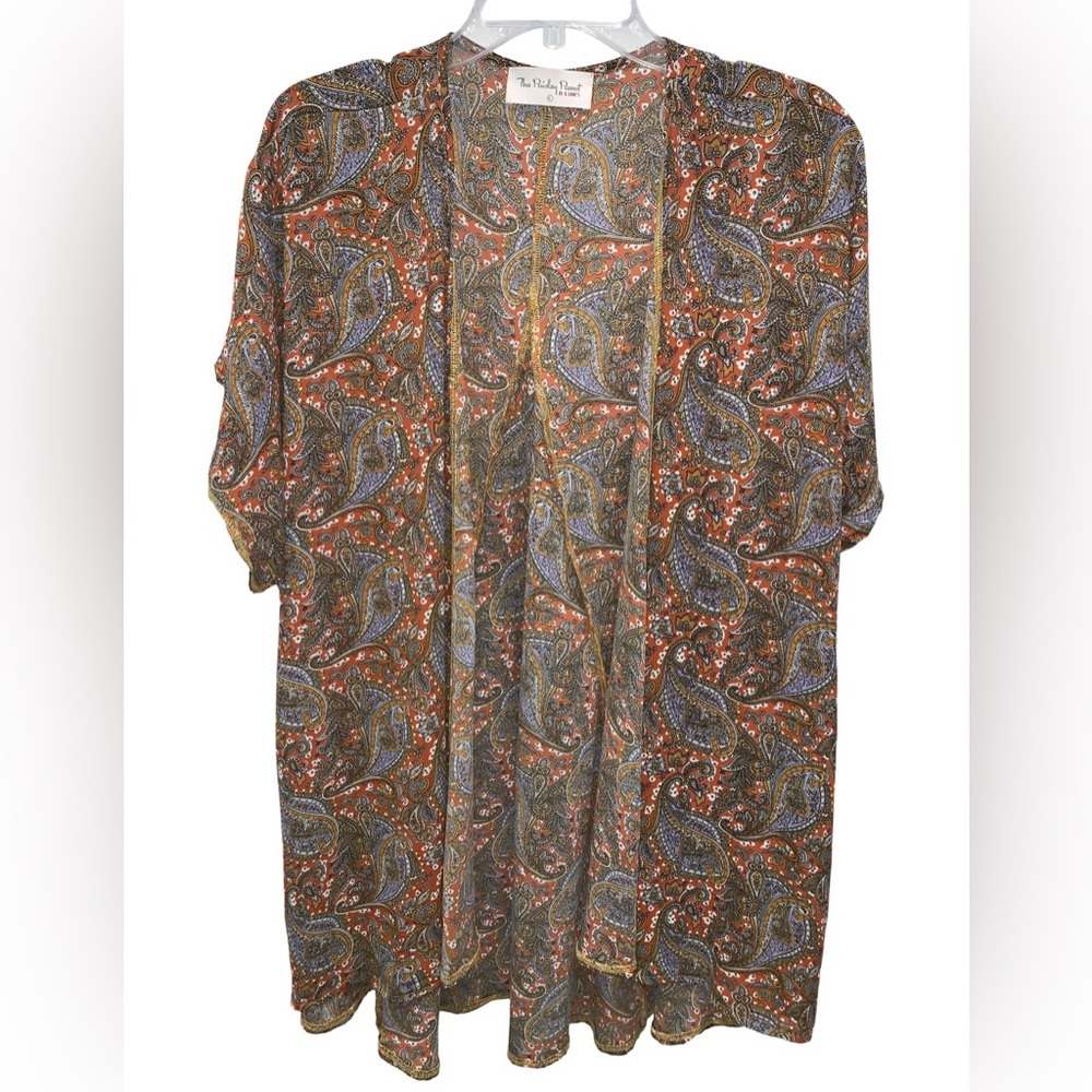 The Paisley Parrot by K. Lane’s Brown & Orange Paisley Print Duster Size Large